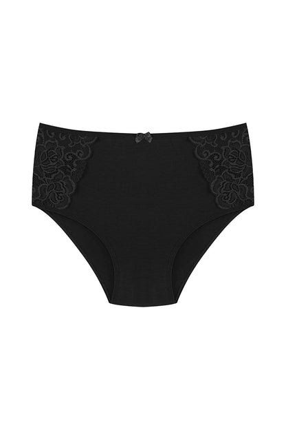 Cotton Lace Sides High Waist Plus Size Women's Panties 2-pack