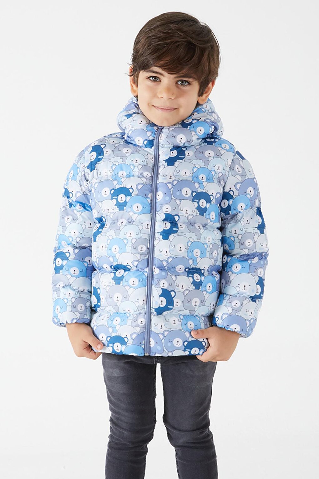 Boy's Coat Character Printed Blue 15604