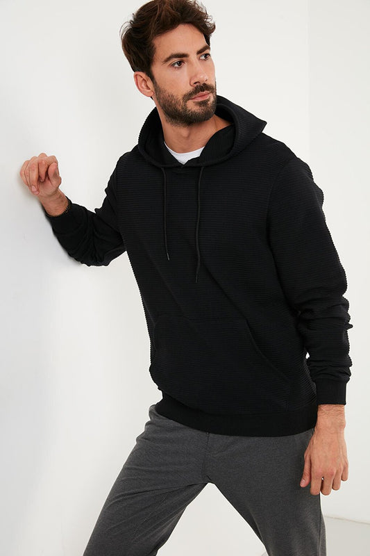 Cotton Hooded Kangaroo Pocket Slim Fit Sweat 5896598