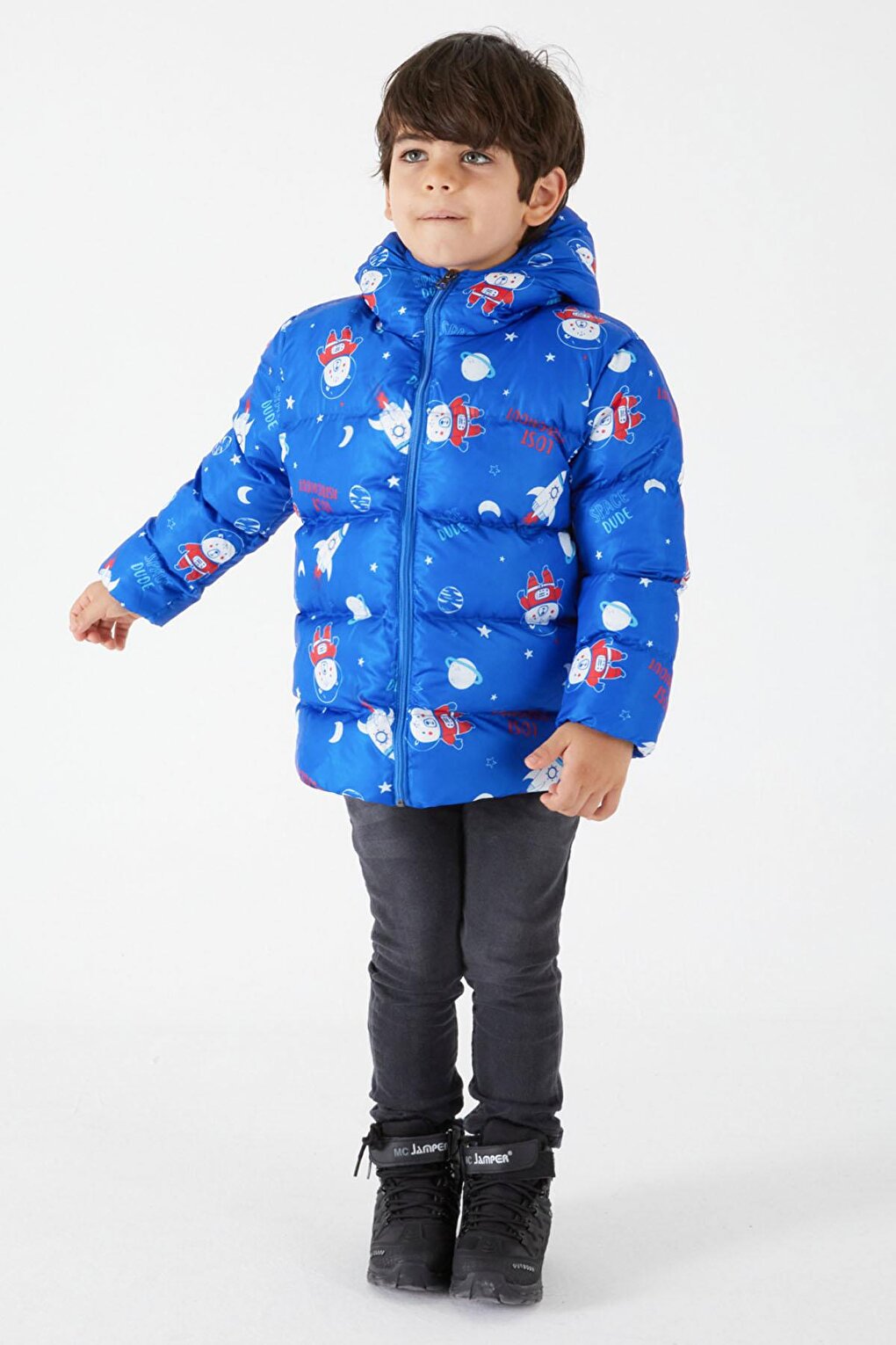 Boy's Coat Character Printed Blue 15611