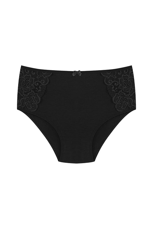 Cotton Lace Sides High Waist Plus Size Women's Panties