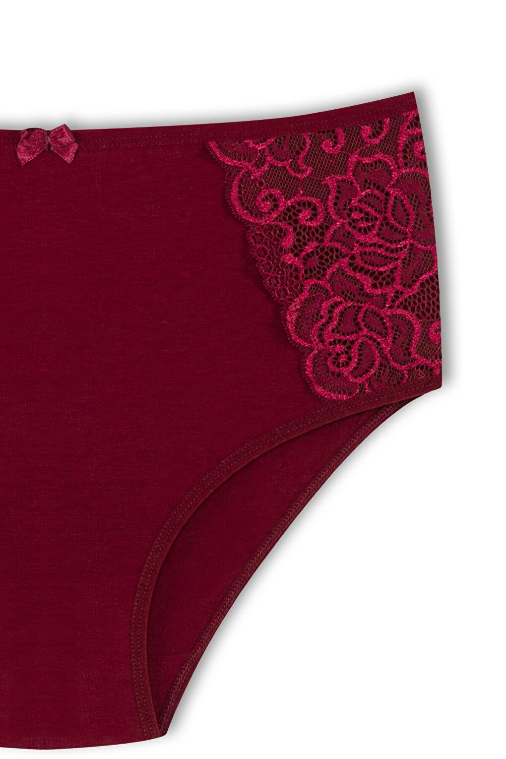 Cotton Lace Sides High Waist Plus Size Women's Panties