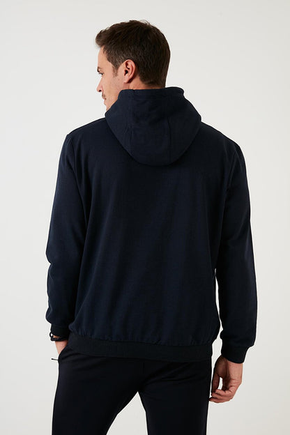 Slim Fit Hooded Kangaroo Pocket Lined Lining Sweat 568R703