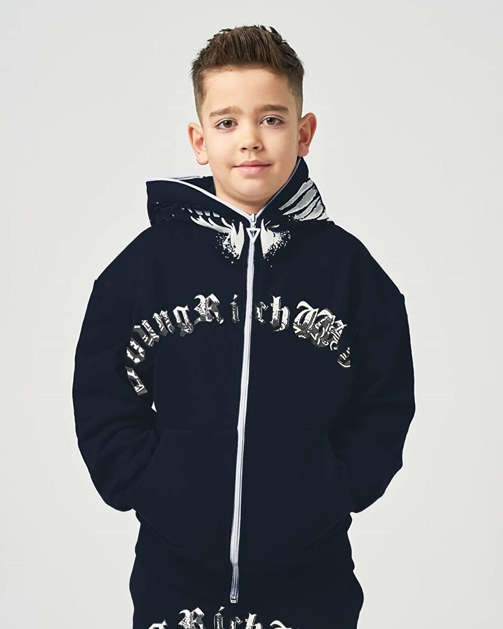 Boy's Zippered Thick Tracksuit Set