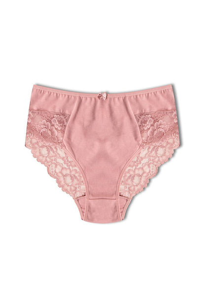 Cotton High Waist Plus Size Lace Women's Panties 2-Piece