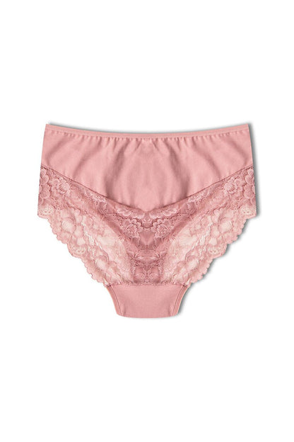 Cotton High Waist Plus Size Lace Women's Panties 2-Piece