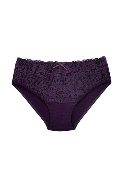 Cotton Front Waist Lace Detail Women's Panties 5-Piece