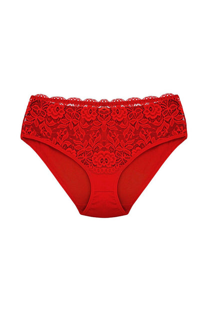 Cotton Front Waist Lace Detail Women's Panties 9-Piece