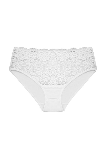 Cotton Front Waist Lace Detail Women's Panties 5-Piece