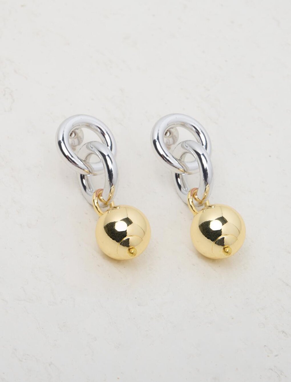 Stylish Dangle Earrings with Silver Ball Figures