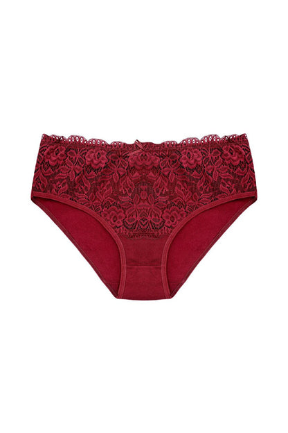 Cotton Front Waist Lace Detail Women's Panties 3-Piece