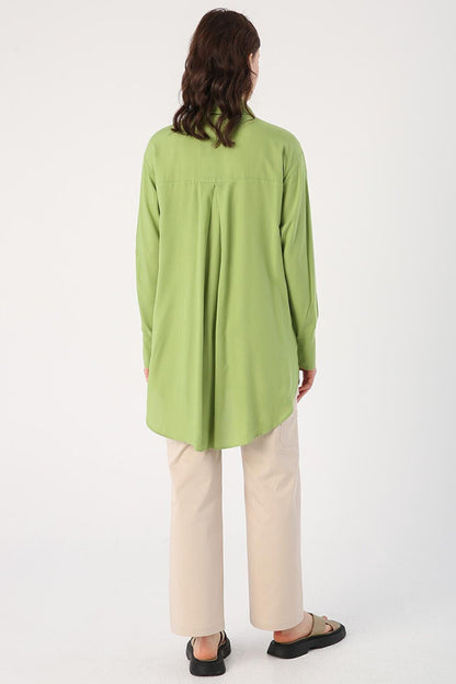 Green Chest Pocket Shirt Tunic