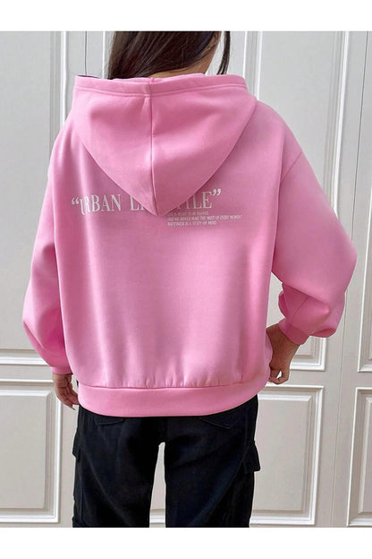 Women's PINK Urban Lifestyle Printed Oversize Hooded Sweatshirt