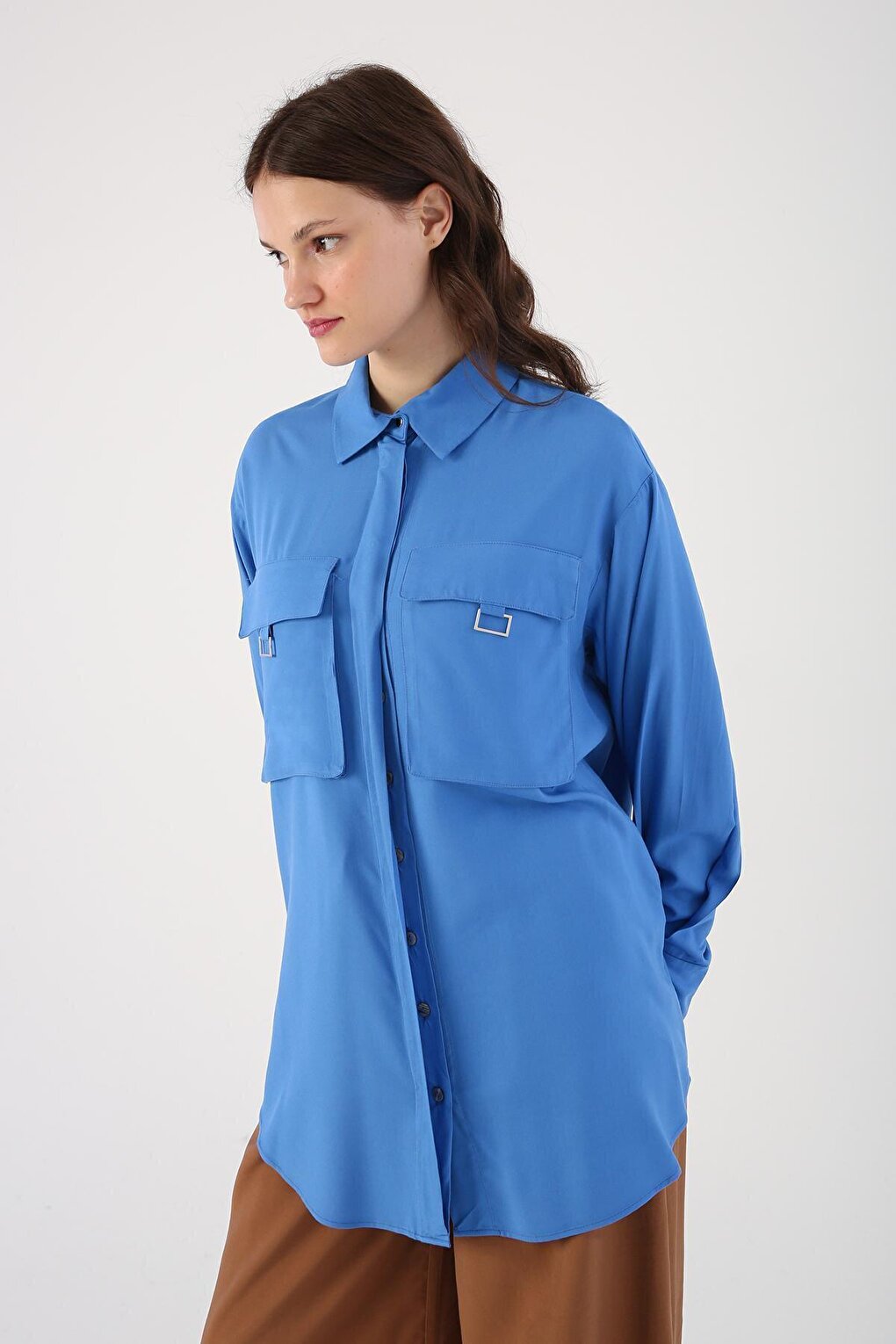 Blue Chest Pocket Shirt Tunic