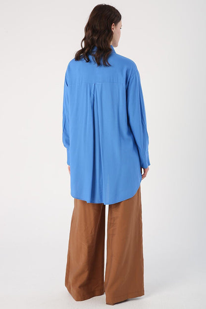 Blue Chest Pocket Shirt Tunic