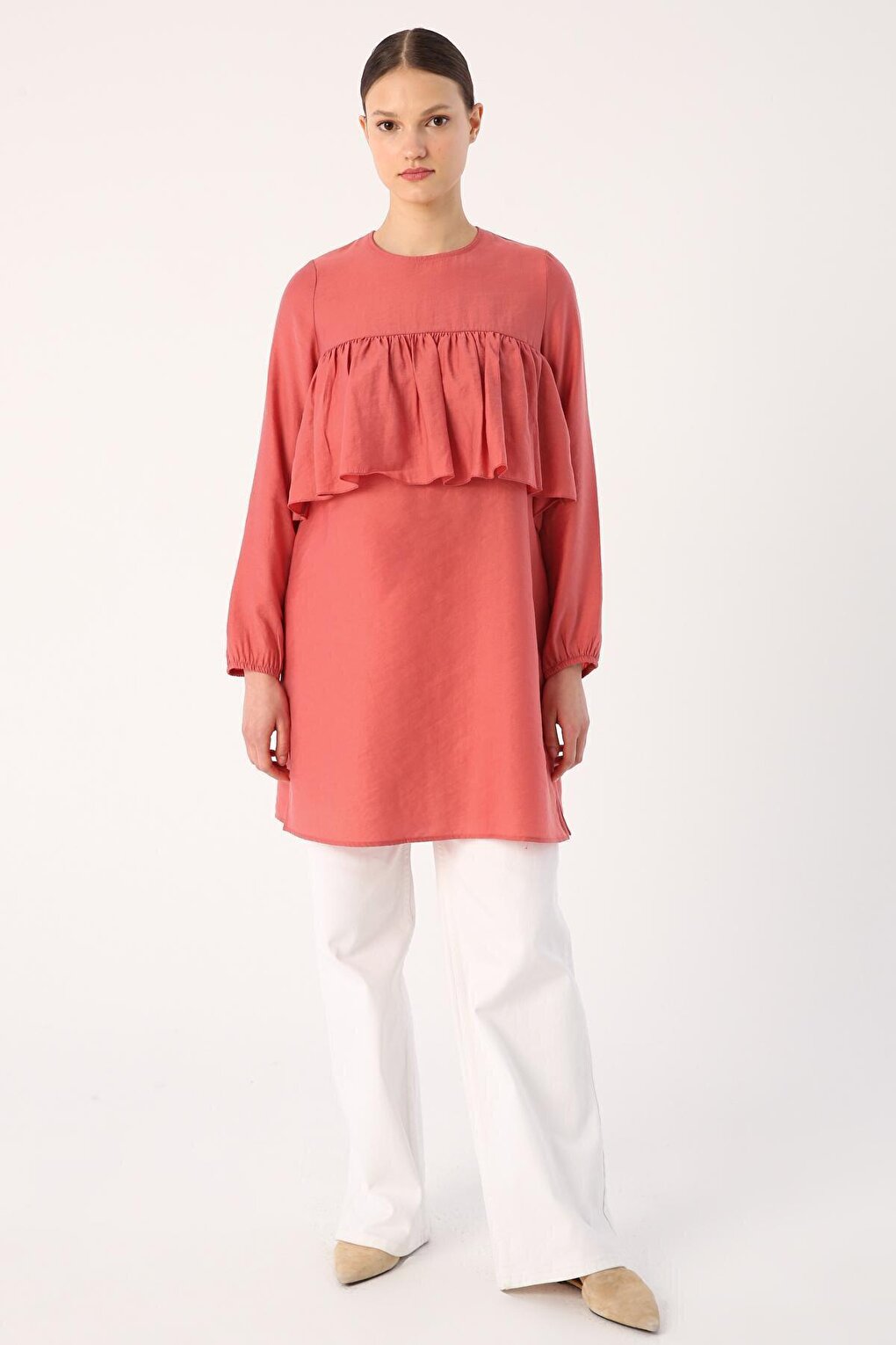 Rose Flounce Detailed Tunic