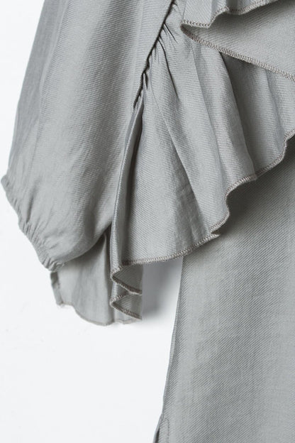 Gray Flounce Detailed Tunic