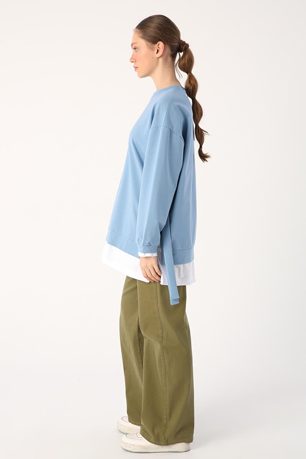 Ocean Belted Knitted Sweat Tunic with Garnished Hem