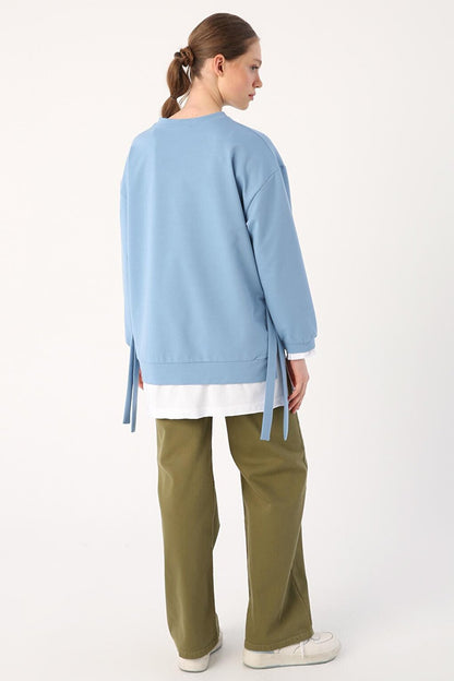 Ocean Belted Knitted Sweat Tunic with Garnished Hem