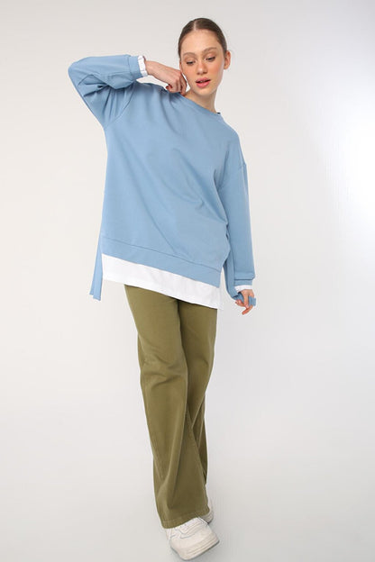 Ocean Belted Knitted Sweat Tunic with Garnished Hem