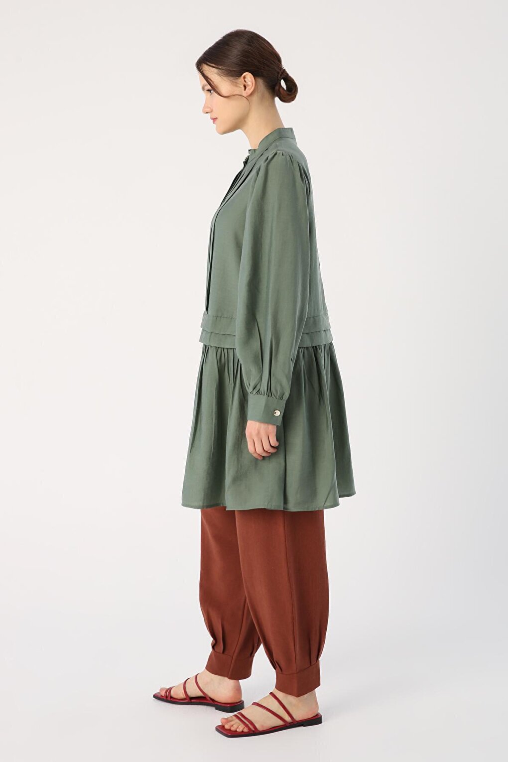 Nefti Pleat Detailed Shirt Tunic