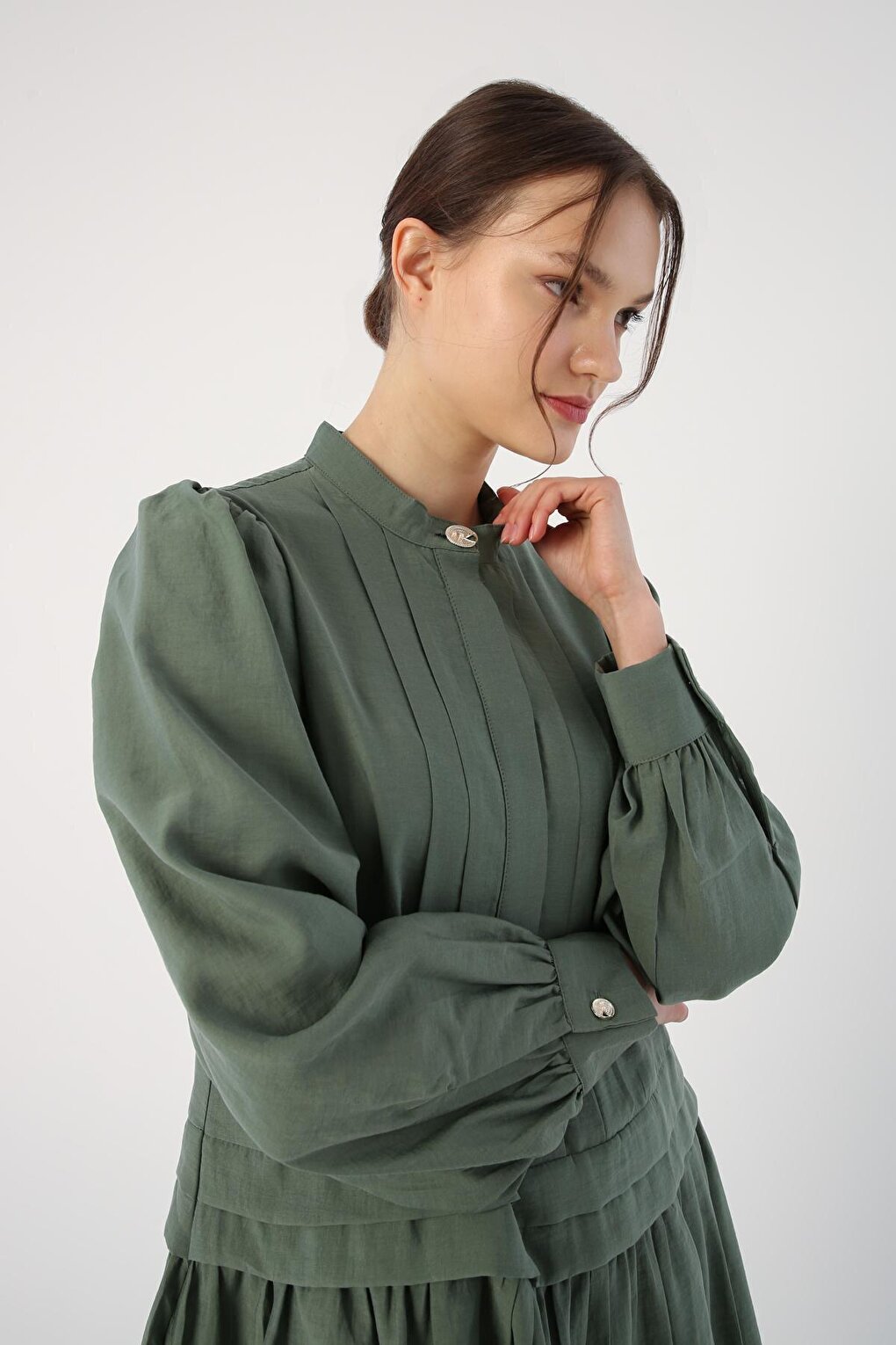 Nefti Pleat Detailed Shirt Tunic