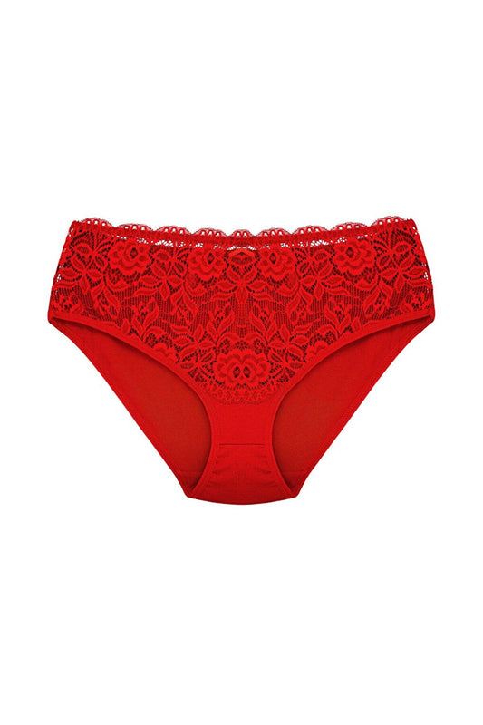 Cotton Front Waist Lace Detail Women's Panties