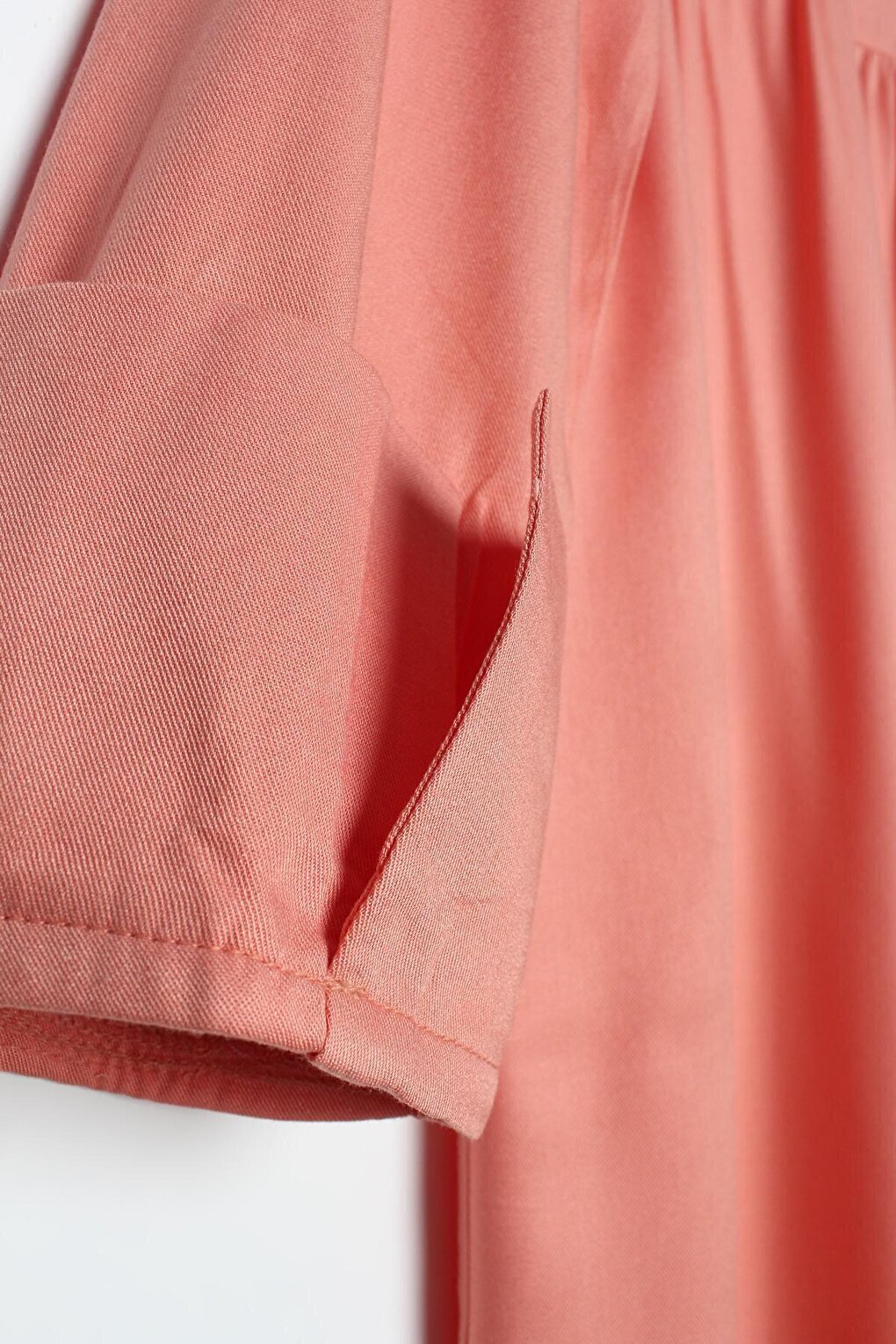 Salmon Stylish Button Detailed Half Placket Tunic