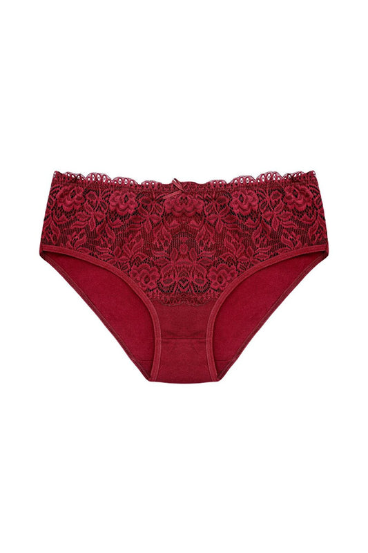 Cotton Front Waist Lace Detail Women's Panties