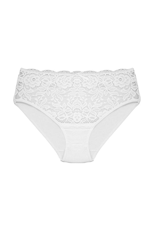 Cotton Front Waist Lace Detail Women's Panties