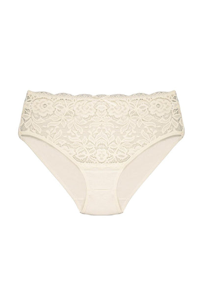 Cotton Front Waist Lace Detail Women's Panties