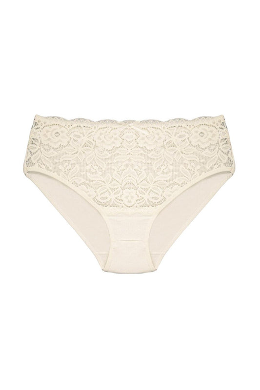 Cotton Front Waist Lace Detail Women's Panties