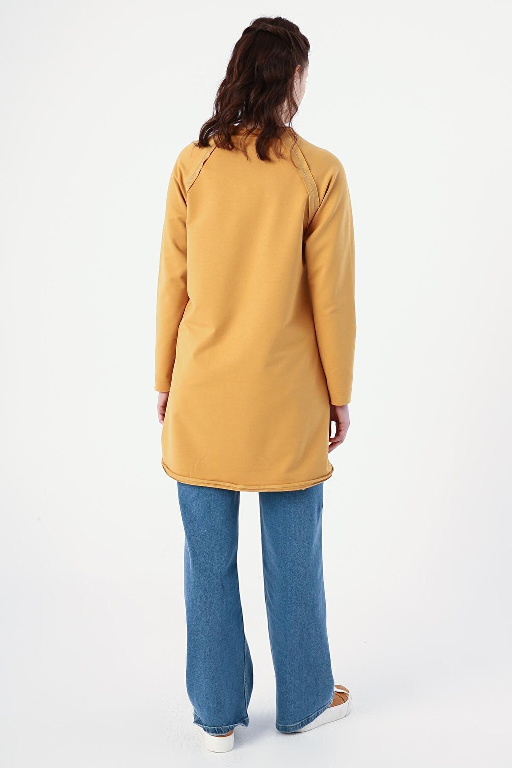 Soft Yellow Glitter Stitched Single Pocket Tunic