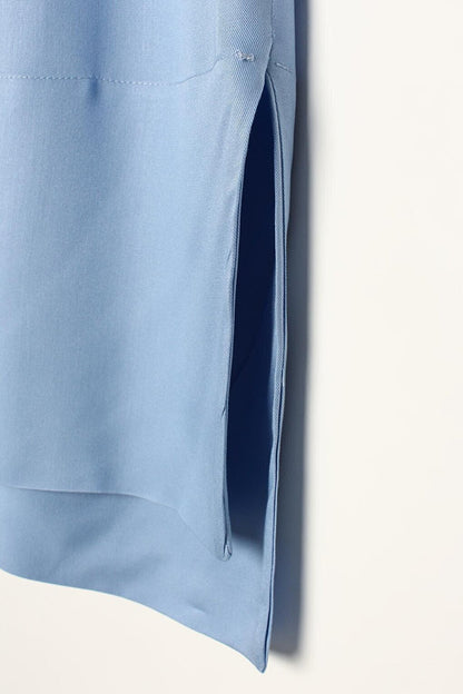 Light Blue Stylish Button Detailed Half Placket Tunic