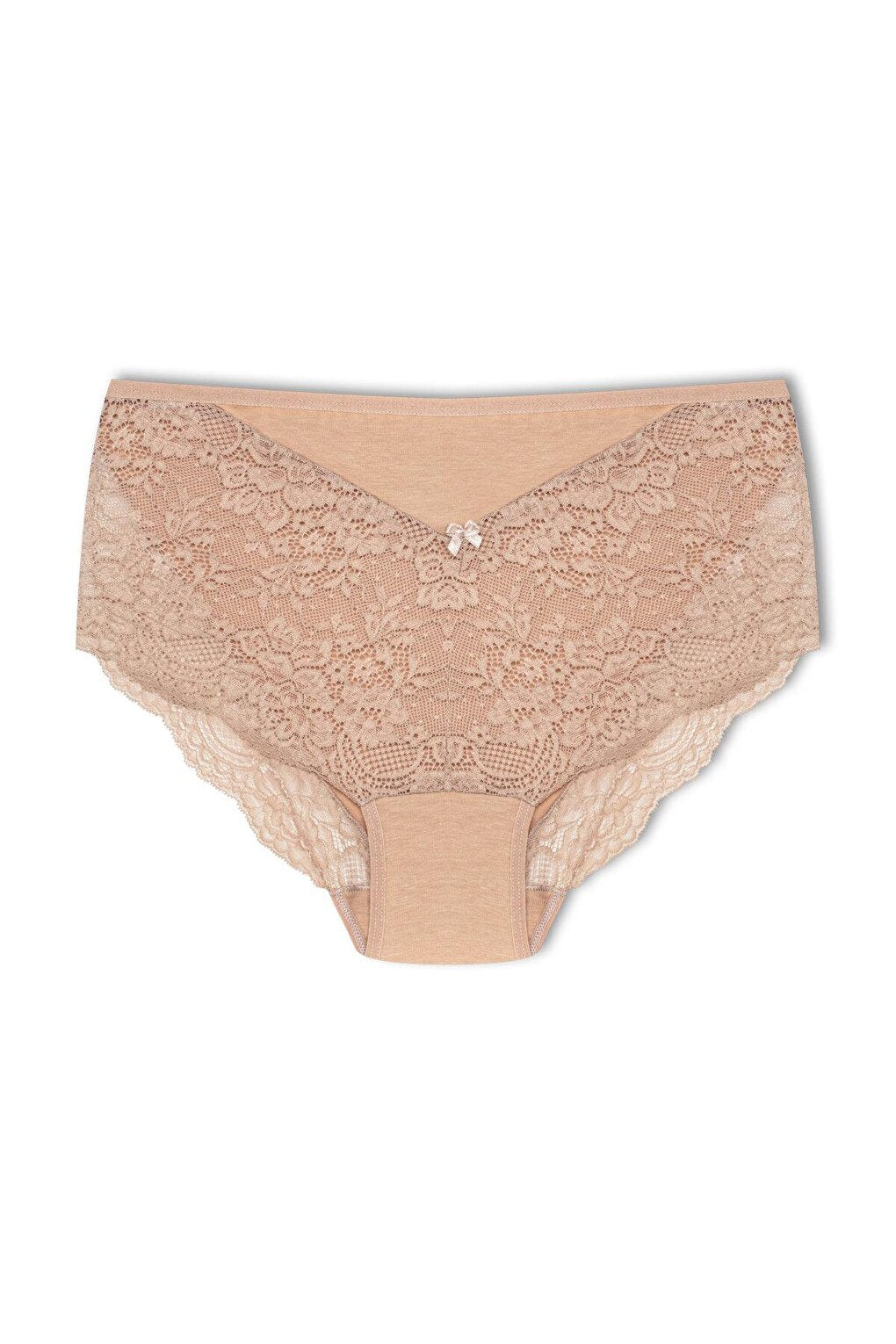 Plus Size Women's Panties with Lace Detail on Front and Leg 3-Piece