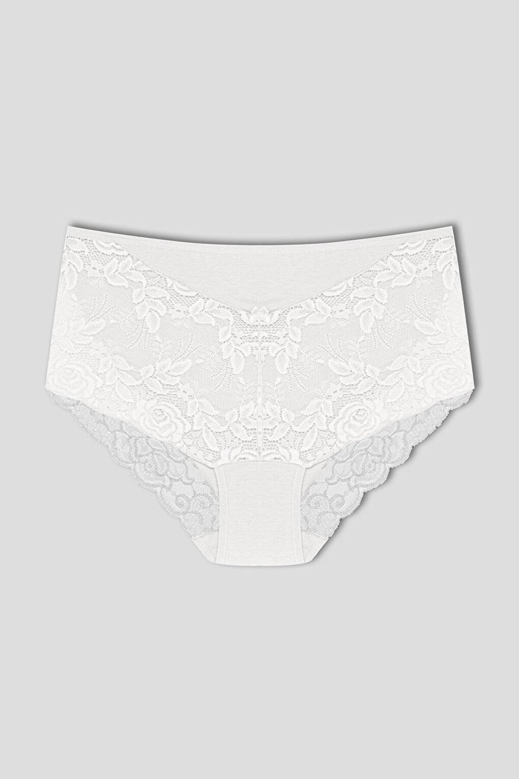 Plus Size Women's Panties with Lace Detail on Front and Leg 3-Piece