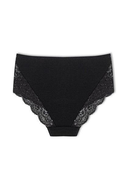 Plus Size Women's Panties with Lace Detail on Front and Leg 3-Piece