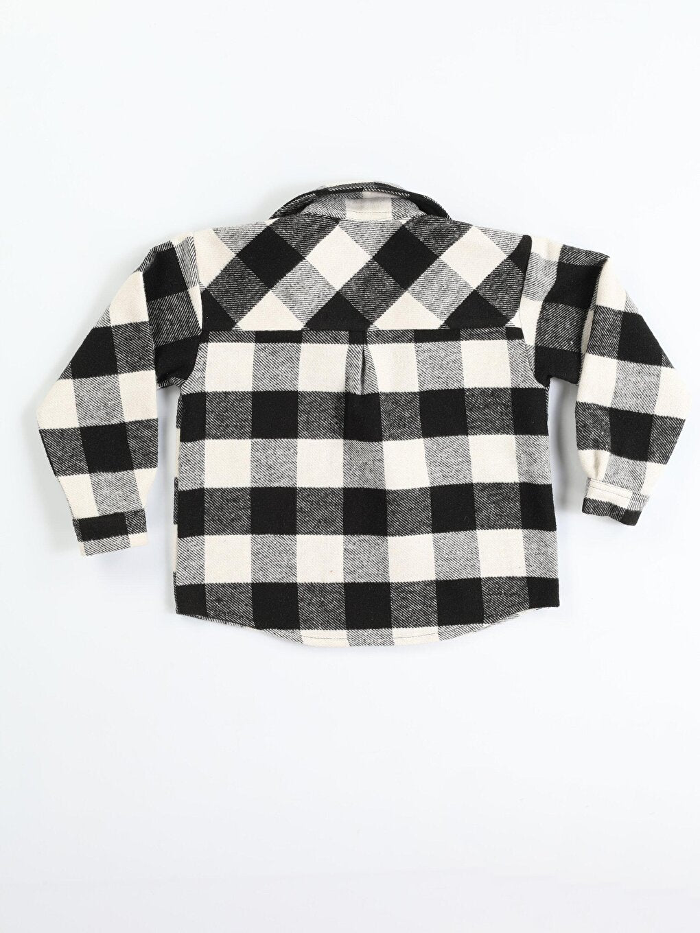 Woven BLACK White Plaid Girls Shirt