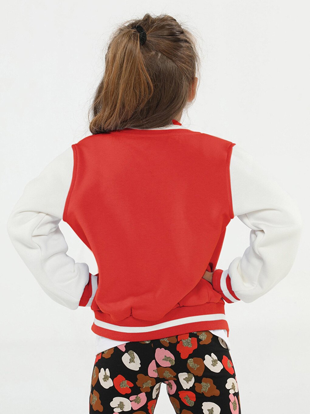 Red Embroidered College Jacket