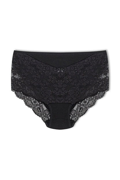 Plus Size Women's Panties with Lace Detail on Front and Leg, 2-pack