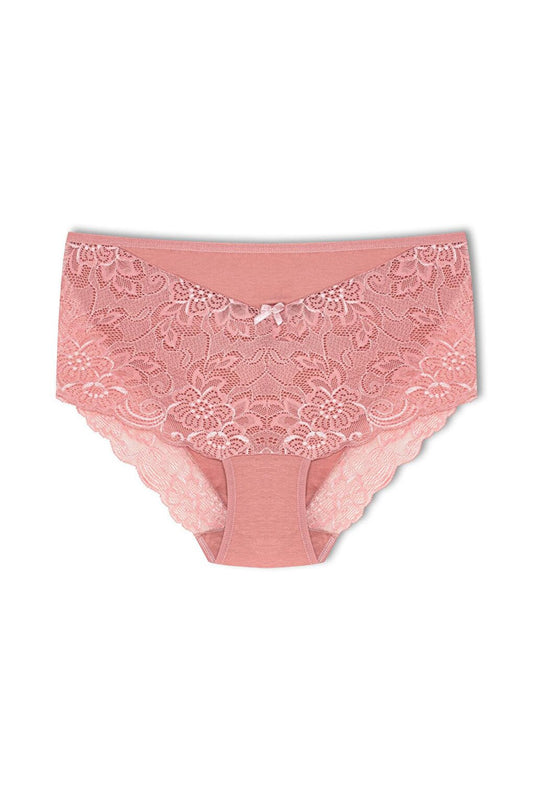 Plus Size Women's Panties with Lace Detail on Front and Leg