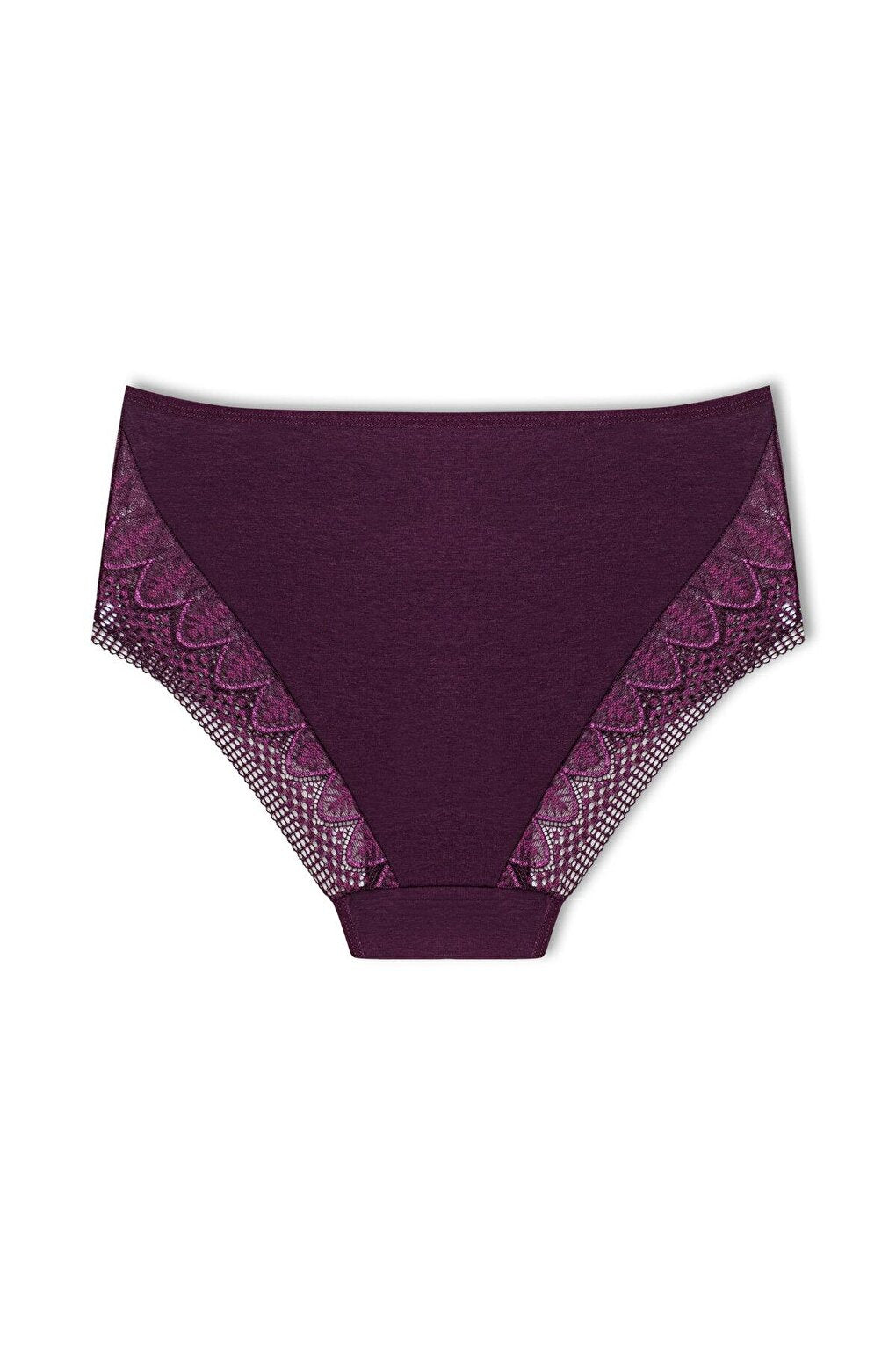 Plus Size Women's Panties with Lace Detail on Front and Leg