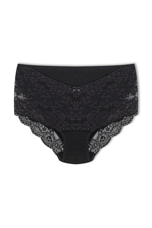 Plus Size Women's Panties with Lace Detail on Front and Leg