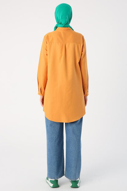 Taba Basic Hidden Placket Shirt Tunic