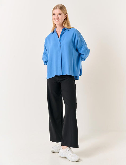 Black High Waist Wide Leg Woven Trousers