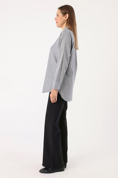 Black-White Oversize Basic Shirt