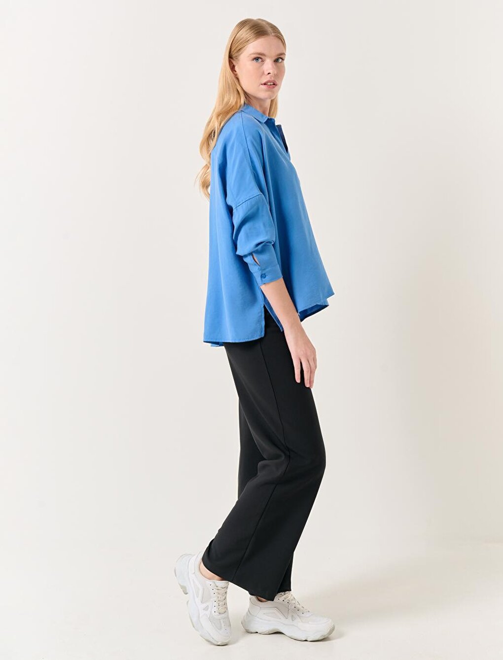 Black High Waist Wide Leg Woven Trousers