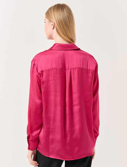 Light Cherry Long Sleeve Satin Shirt