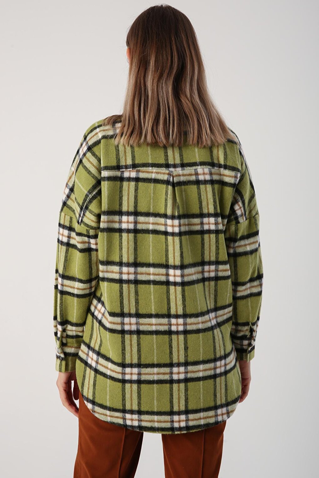 Green-Black Oversize Lumberjack Shirt Tunic