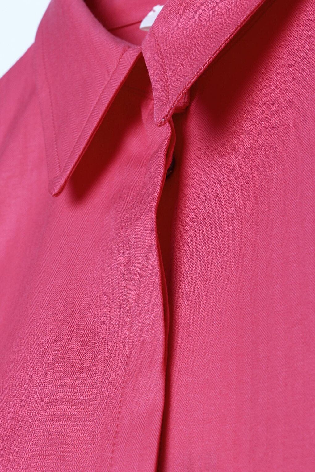 Fuchsia Basic Hidden Placket Long Shirt